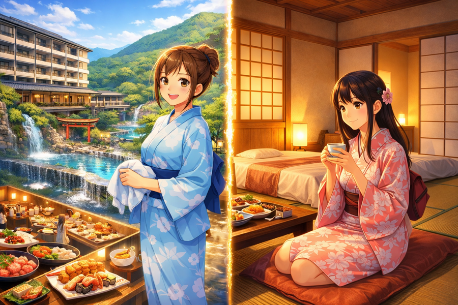 箱根湯本で迷ったら？天成園と彌榮館を比較｜日帰り温泉・貸切風呂・料金の違い